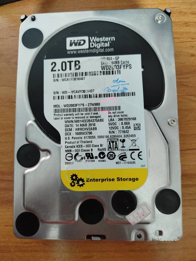 هارد وسترن مشکی( بلک ) 2 ترابایت