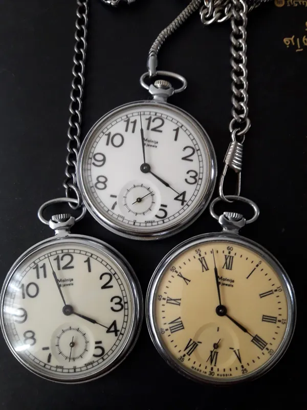 3 عدد ساعت جیبی کوکی در حد نو روسی