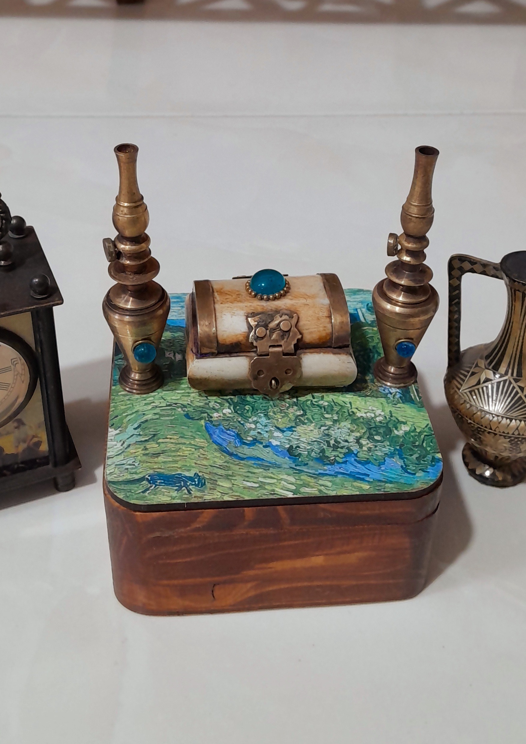 چراغ گردسوز برنجی دکوری مینیاتوری کوچک