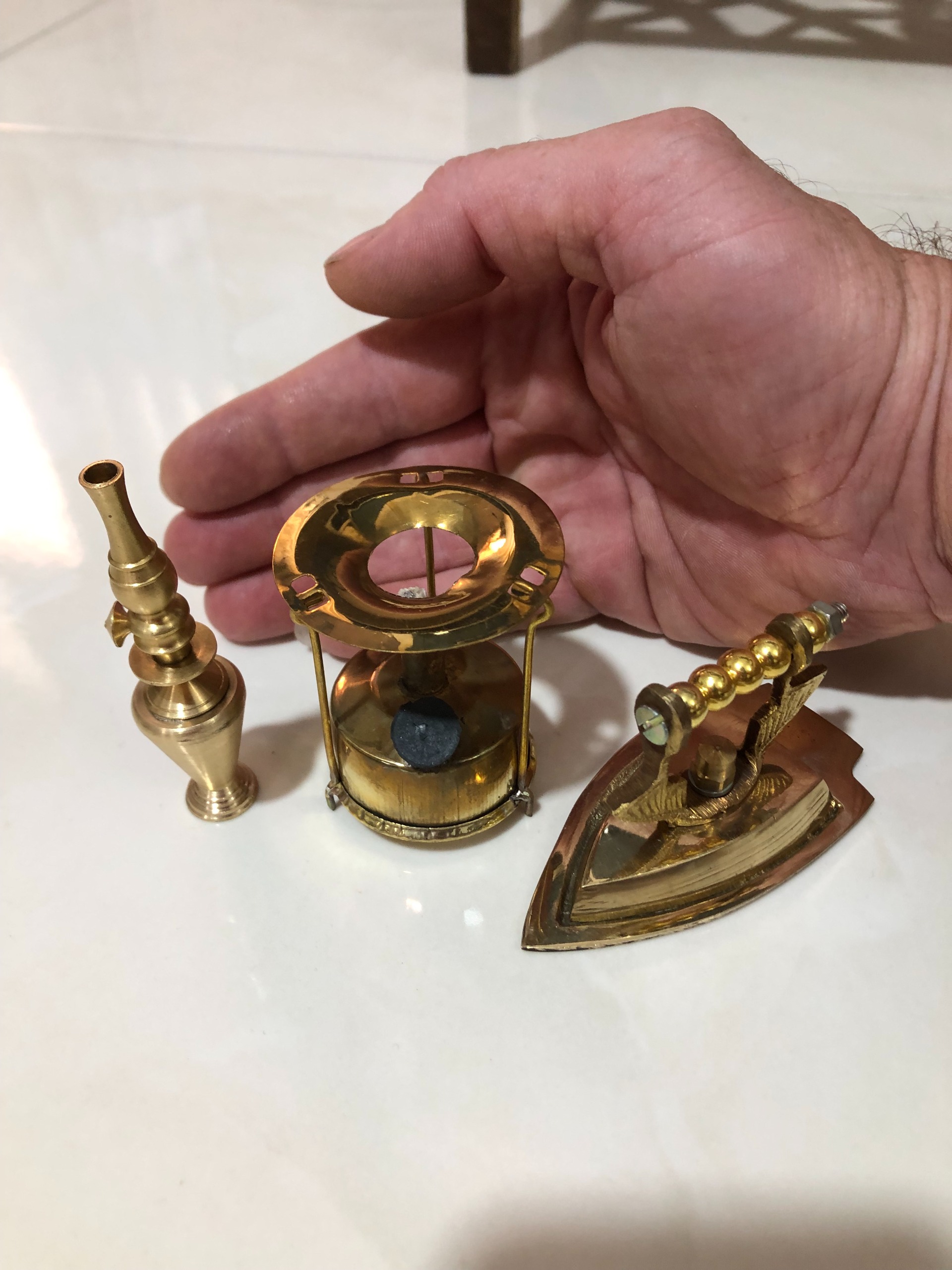 چراغ گردسوز برنجی کوچک دکوری تزئینی