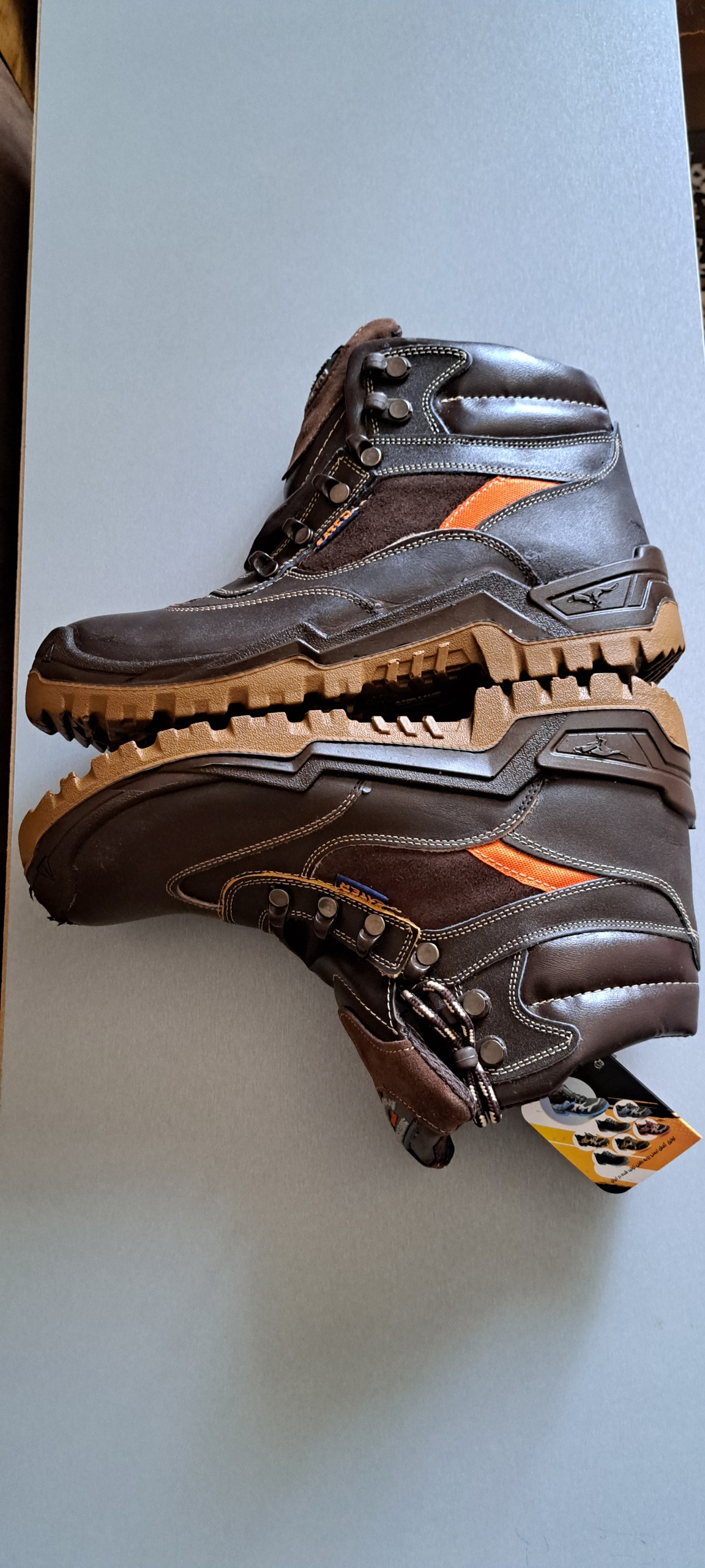 کفش ایمنی ساتر چرم قهوه ای