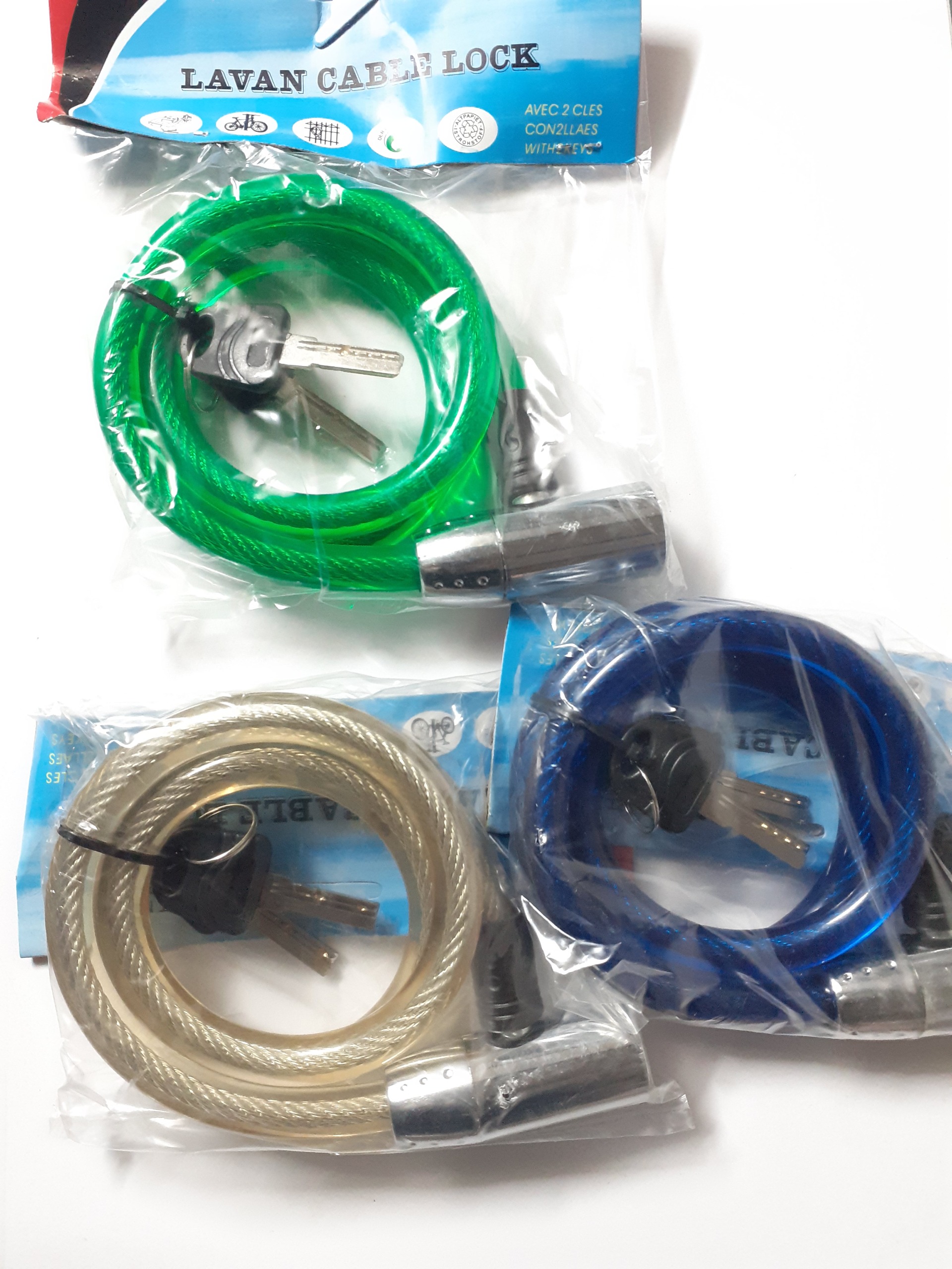 قفل دوچرخه سیم بکسل روکشدار