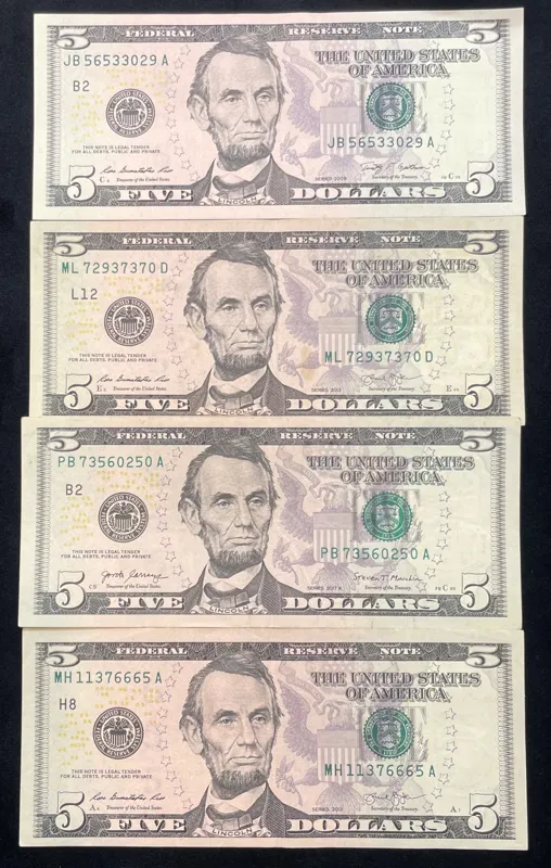اسکناس 5 دلار آمریکا