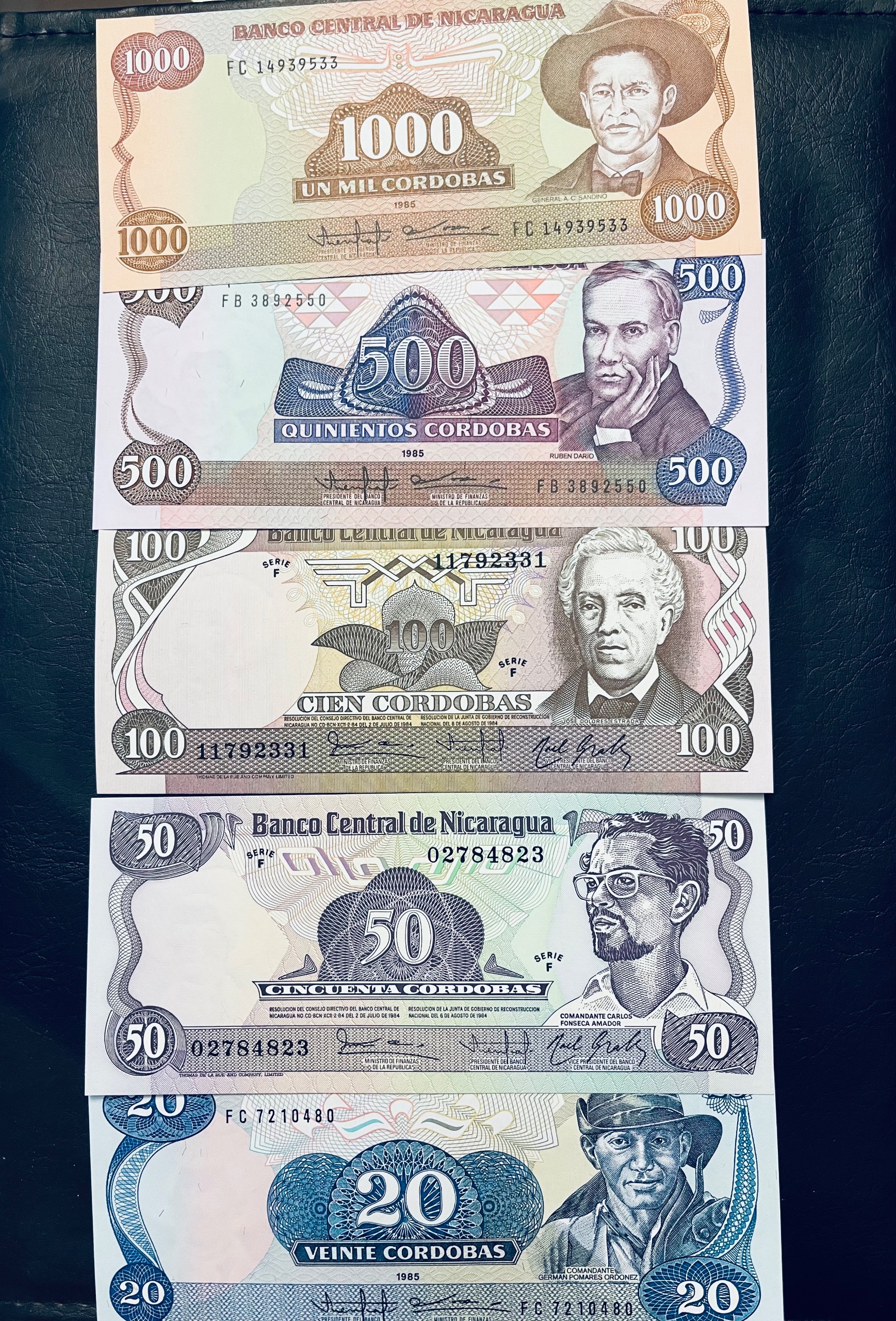 اسکناس نیکاراگوئه 20-50-100-500-1000 کوردوبا