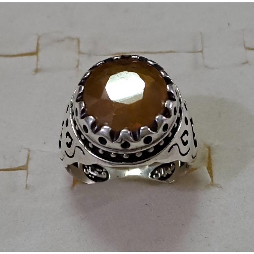 انگشتر دستساز یاقوت زرد افریقا،تراش الماسی،925