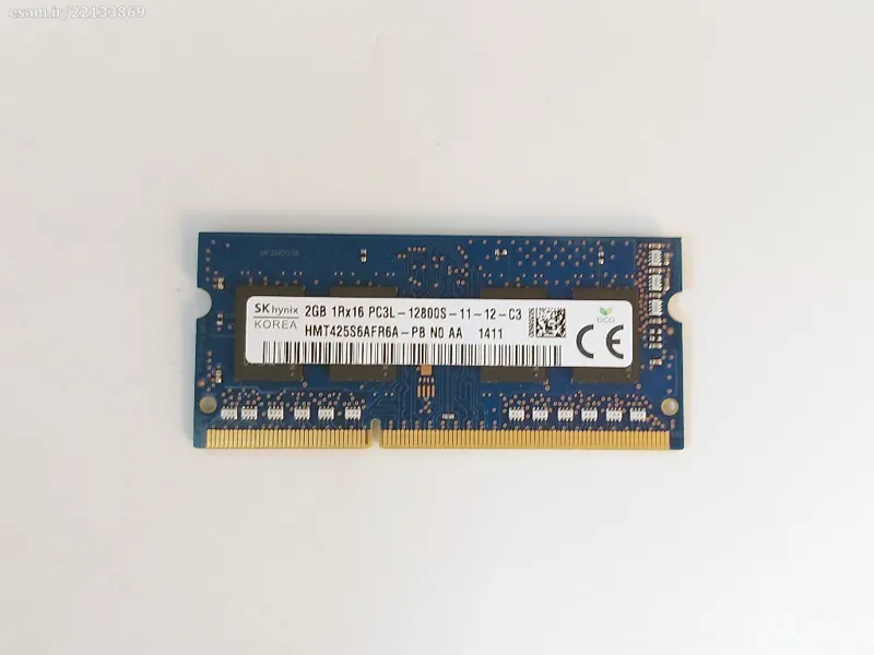 رم لپ تاپ DDR3 تک کاناله 1600 مگاهرتز هاینیکس 2GB