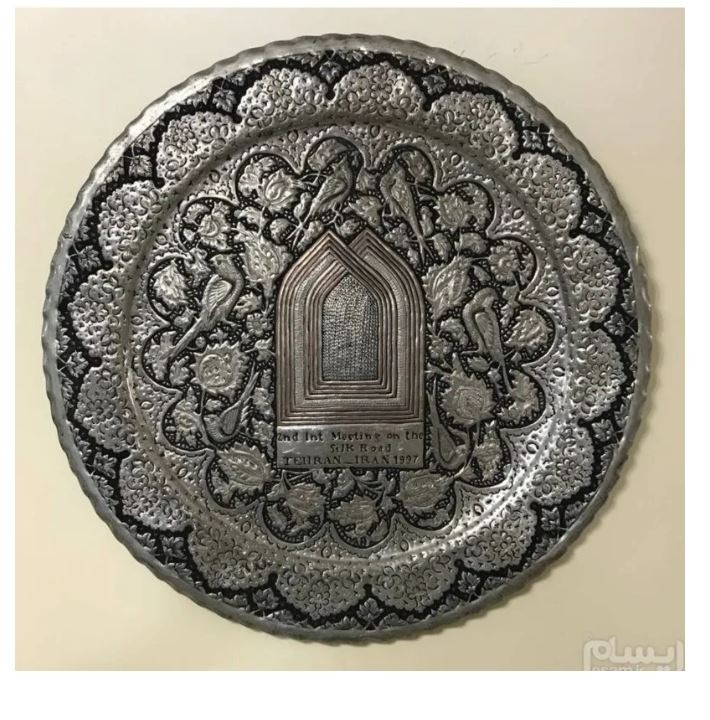 سینی و دیوارکوب قلمکار اصفهان طرح گل و مرغ