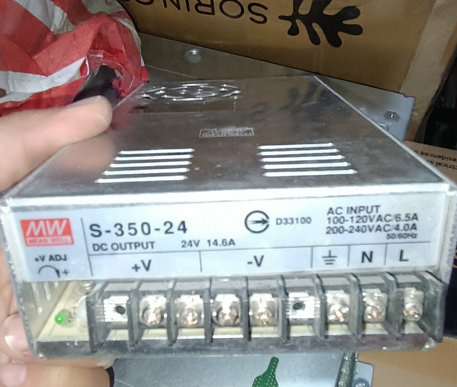 منبع تغذیه 24 ولت 14.6 آمپر مینول مدل LRS-350-24