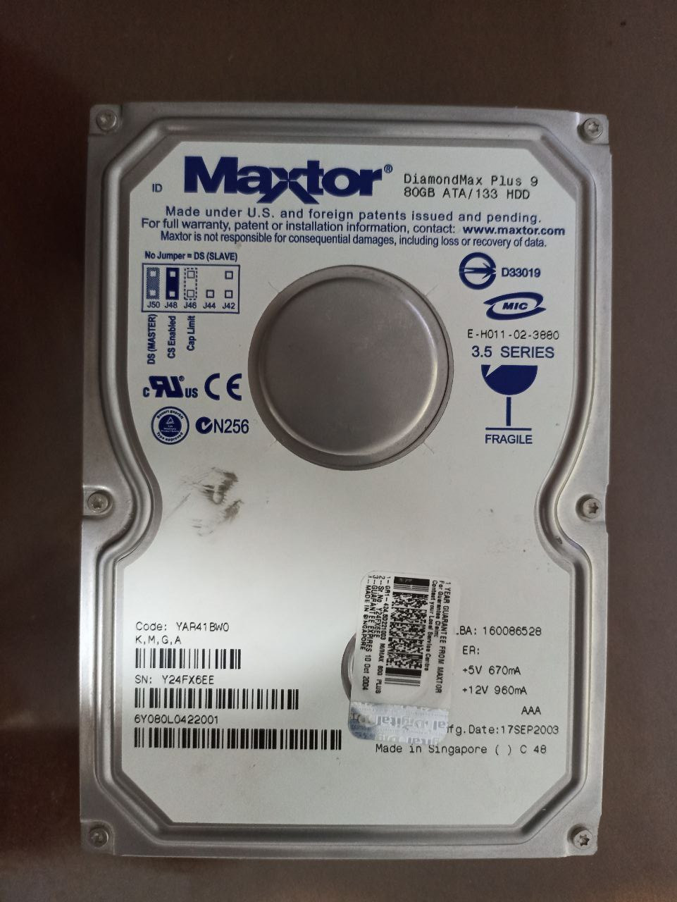 هارد IDE 80GB سلامت 100 درصد