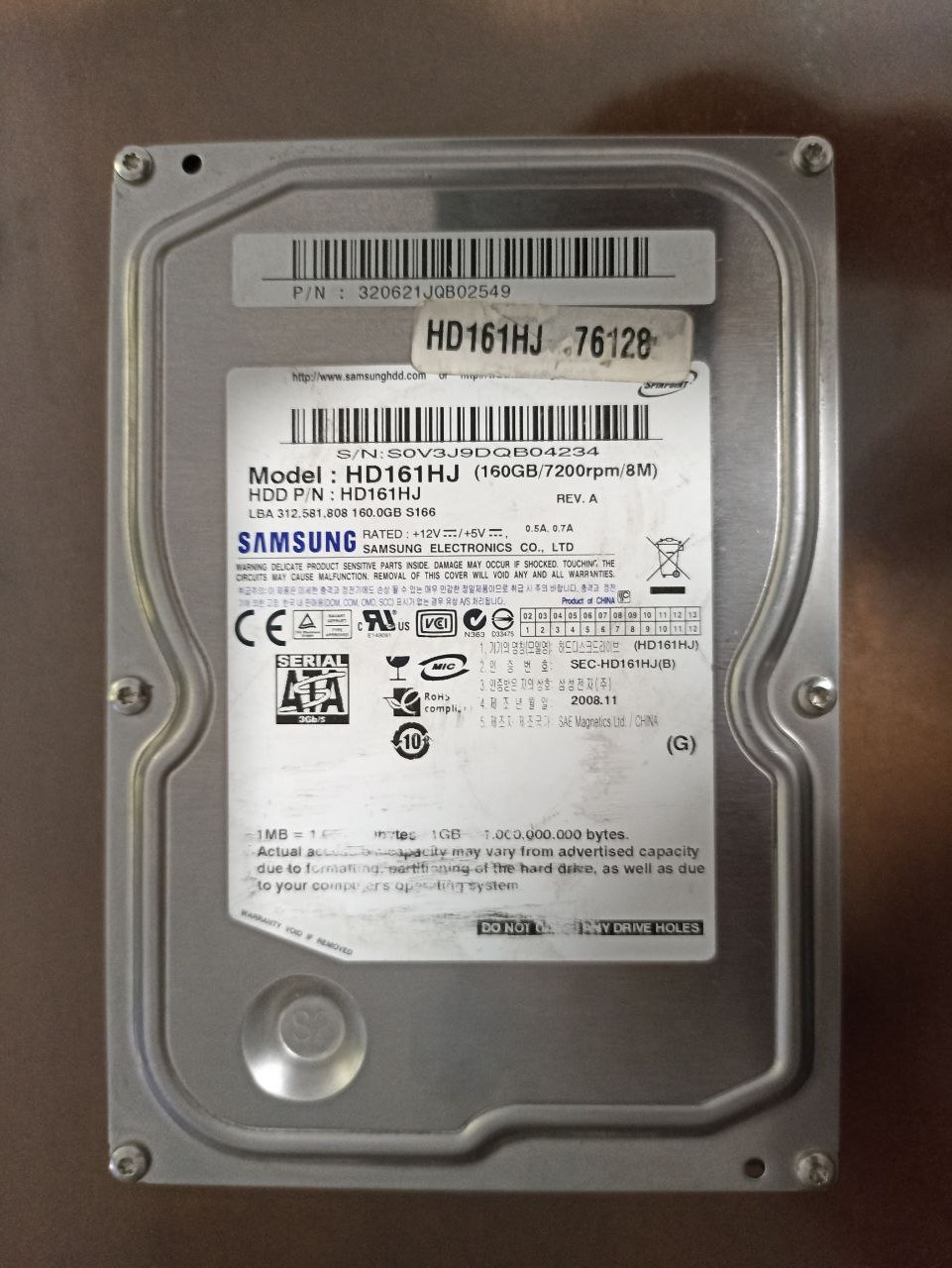 هارد ساتا 160GB سلامت 89 درصد