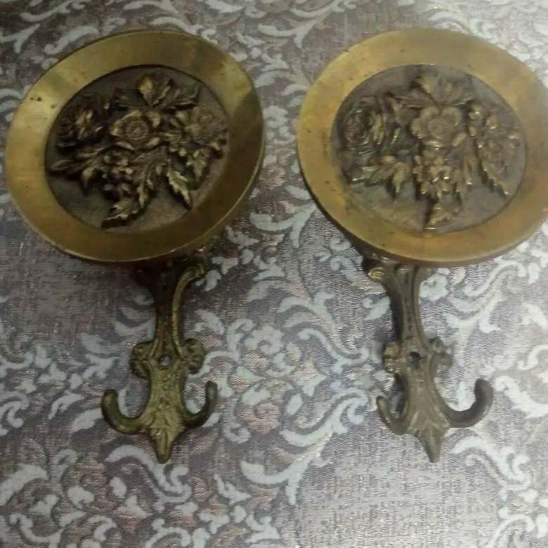 دو عدد گل میخ  پرده برنجی آنتیک