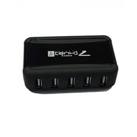 هاب USB 2.0 هفت پورت آداپتوردار سیاه