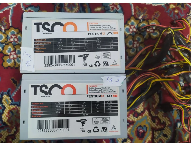 پاور کامپیوتر فن بزرگ تسکو ATX 550w