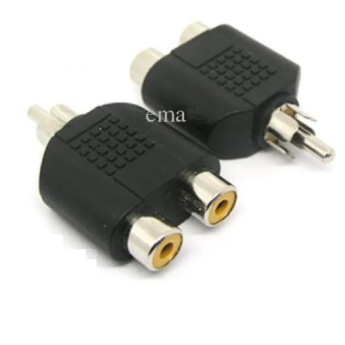 فیش تبدیل Male RCA به دو تا female RCA رنگ سیاه