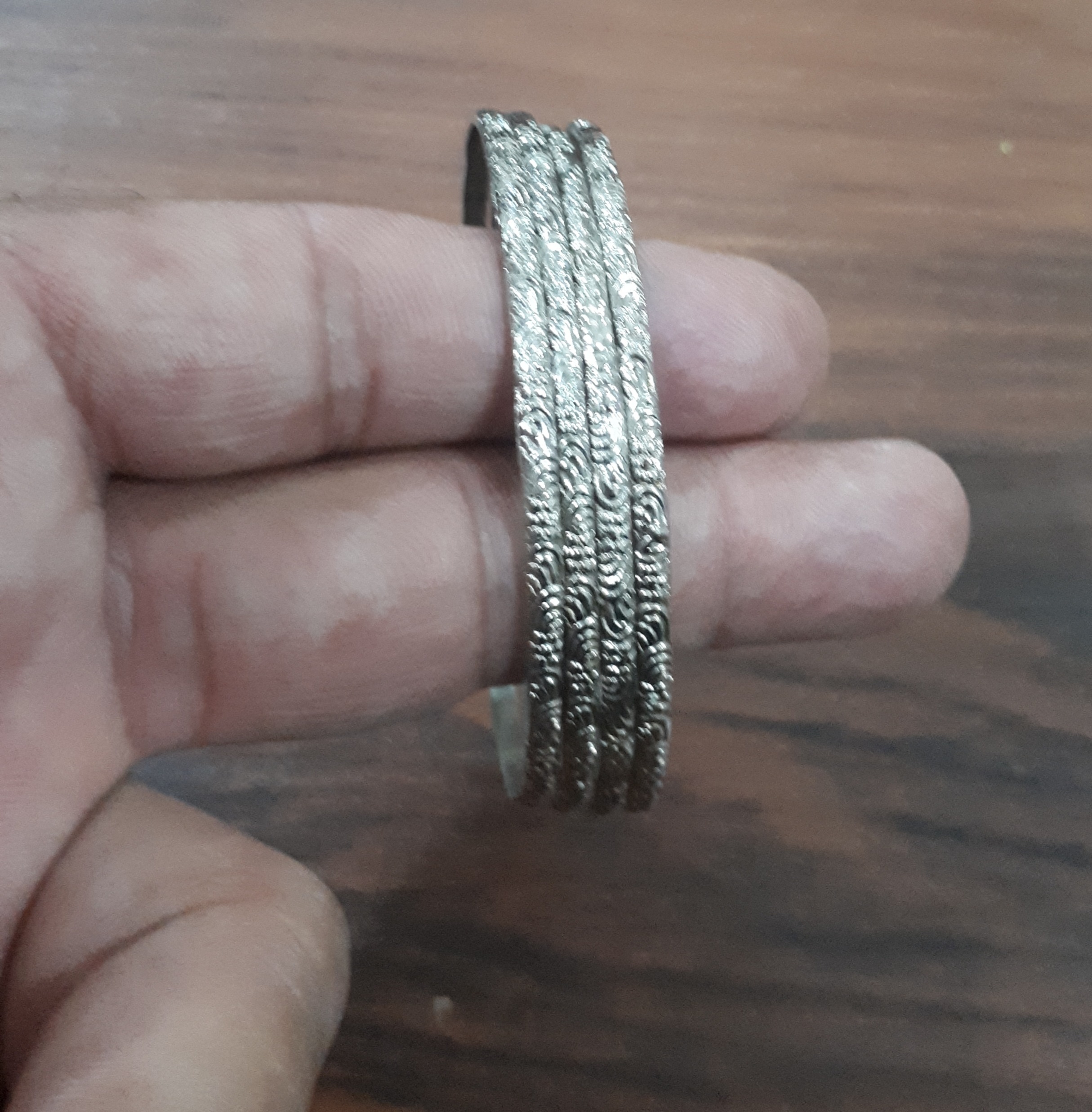 4عدد النگو استیل با روکش نقره