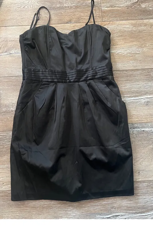 پیراهن رکابی ساتن مشکی H and M