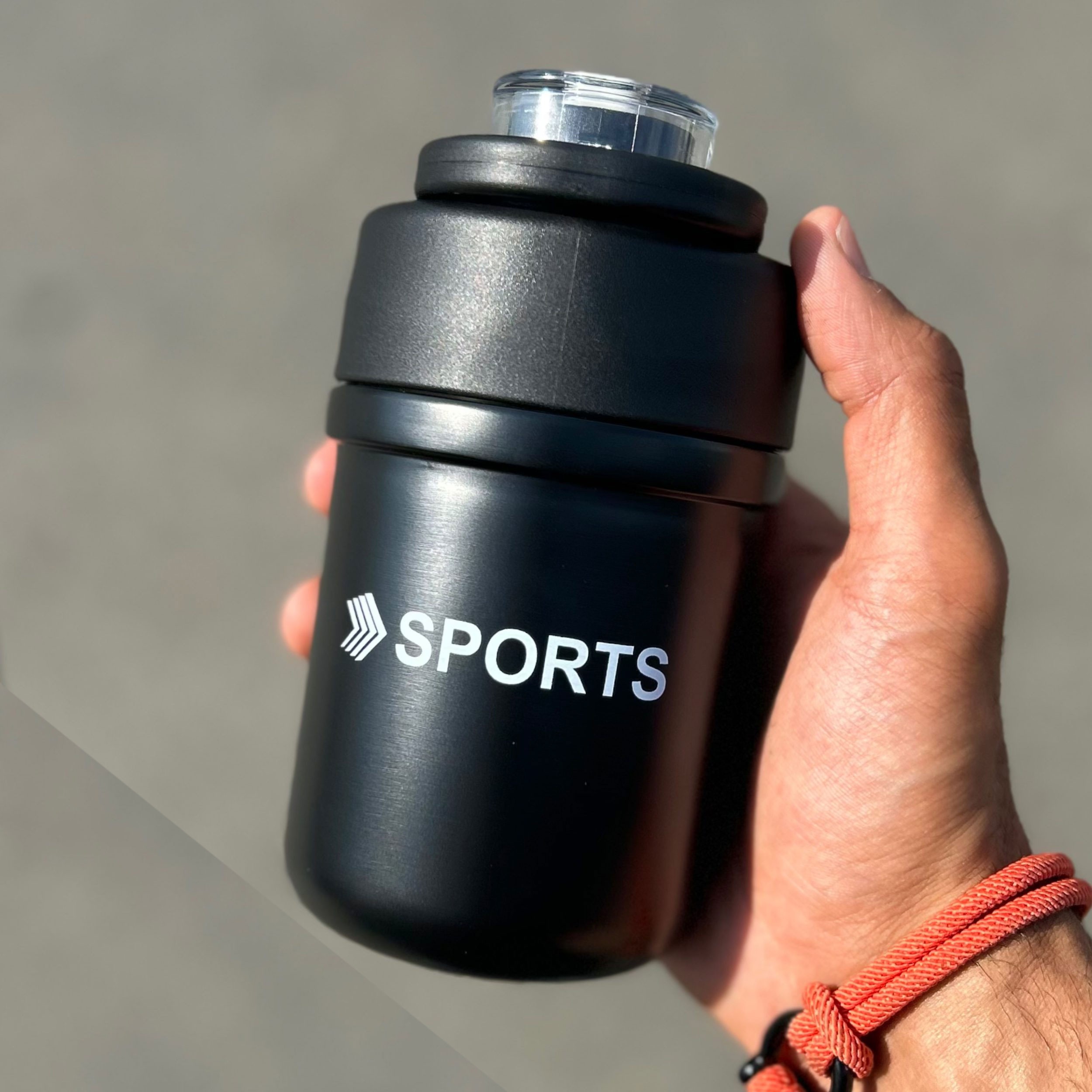 ماگ سفری دو حالته اسپرت گنجایش 0.38 لیتر مشکی