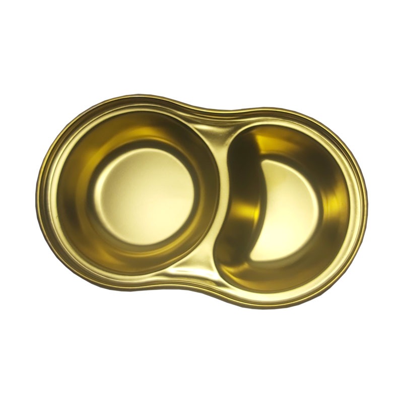 اردو خوری مدل استیل دو خانه طرح گرد طلایی