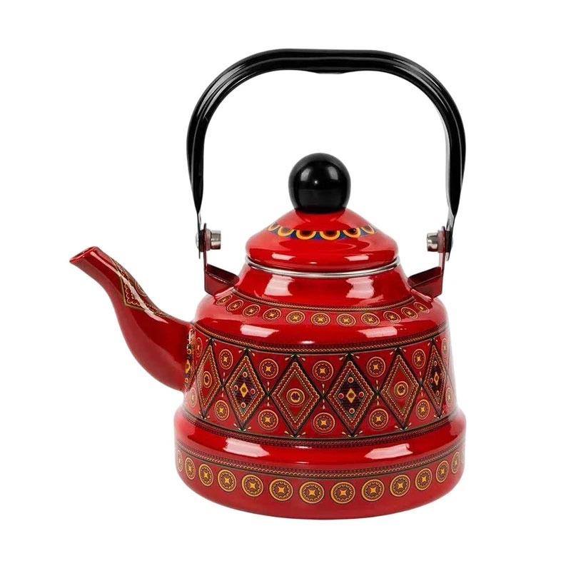 کتری مدل لعابی مراکشی کد A-501 حجم 2.5 لیتر قرمز