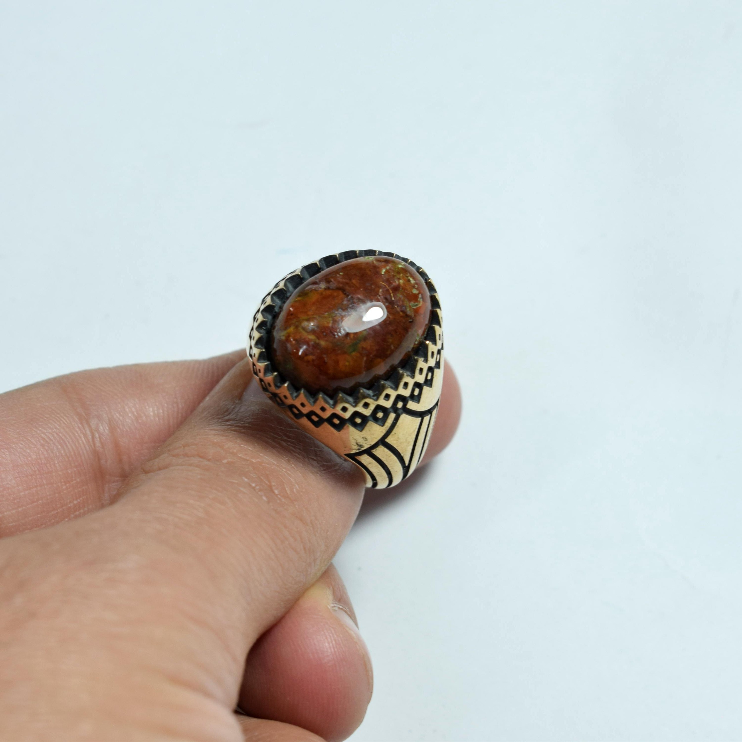 انگشتر شجر پاییزی معدنی رکاب طلاروس تو پر