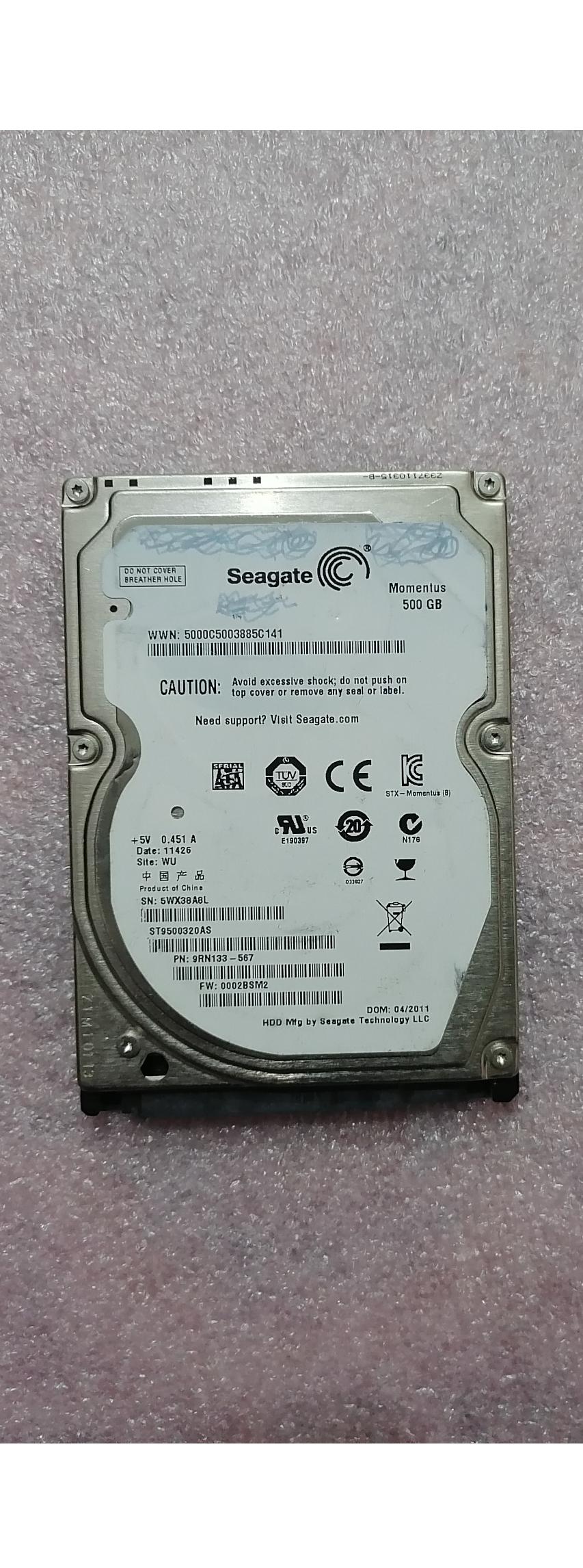 هارد لپ تاپی 500 گیگ ساتا سیگیت { کارکرد 60 روز }