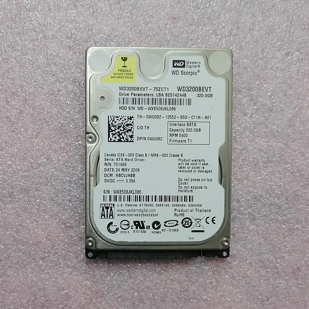 هارد لپ تاپی 320 گیگ ساتا وسترن توضیحات داره