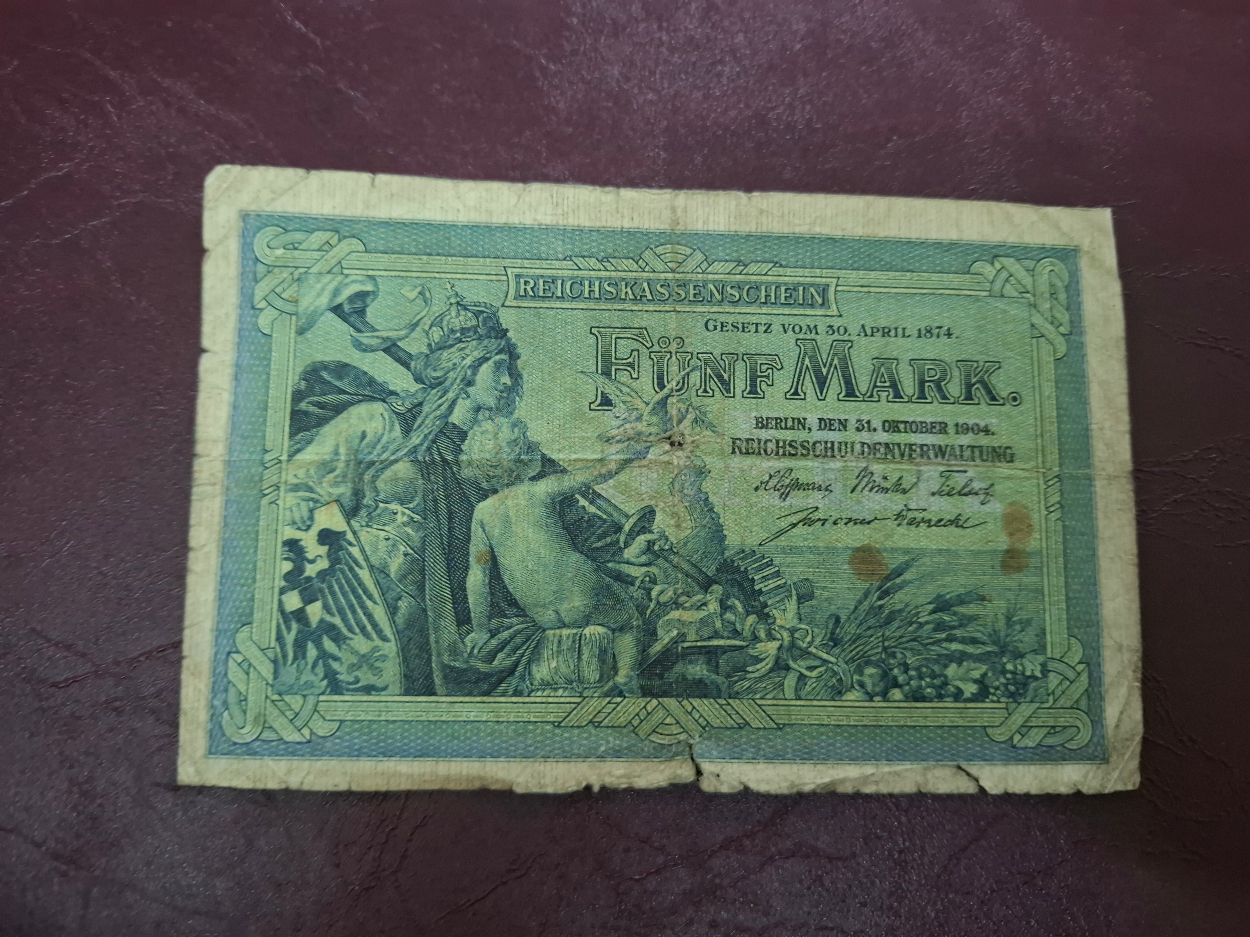 5 مارک آلمان 1904 قدیمی زمان قاجار