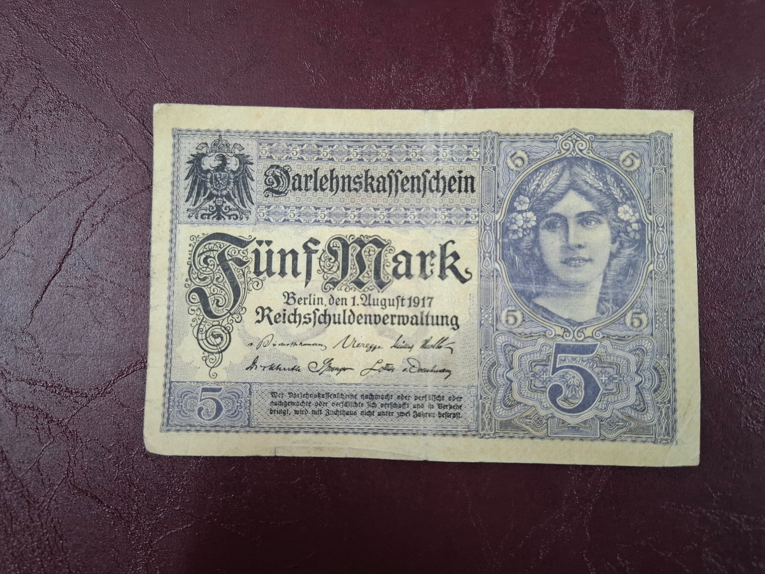 5 مارک آلمان 1917