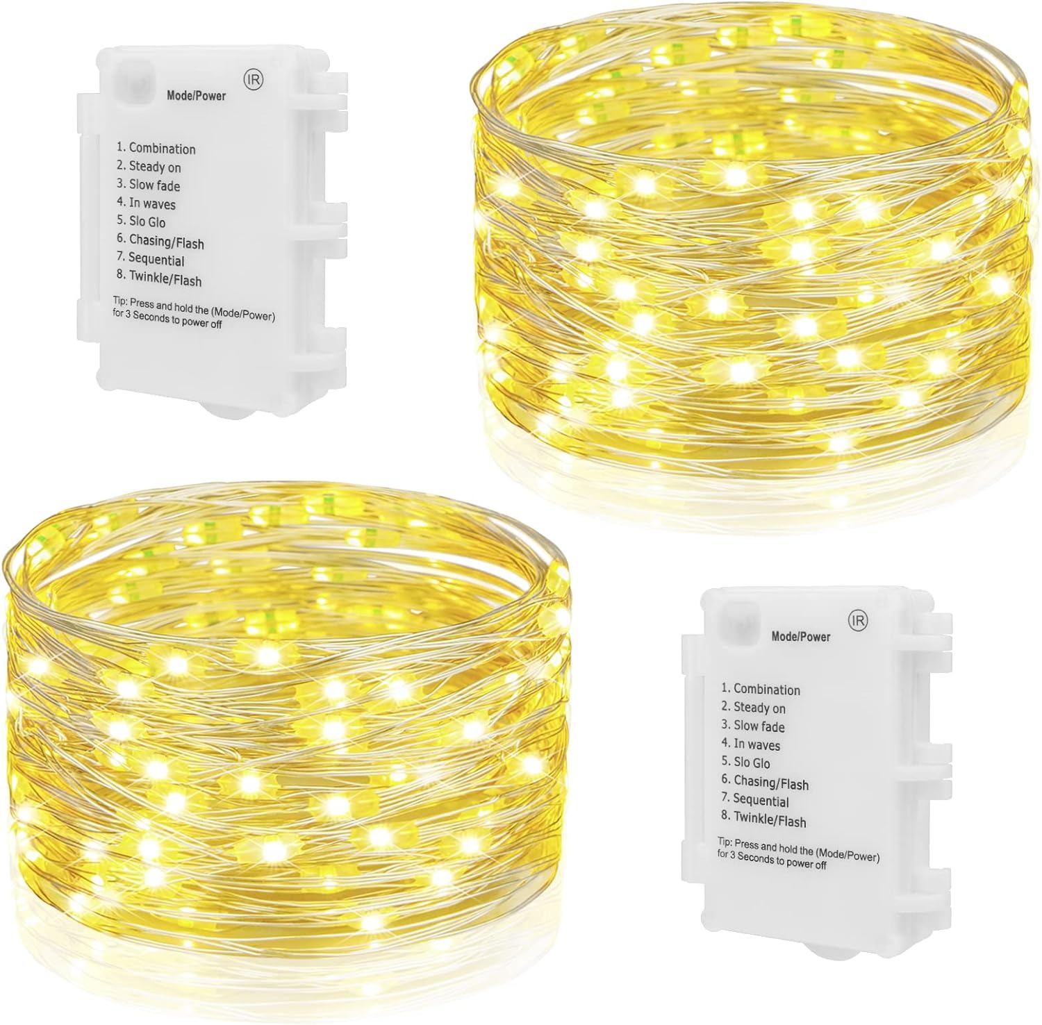 ریسه سیمی با تایمر 10M سفید گرم ضد آب Koopower LED