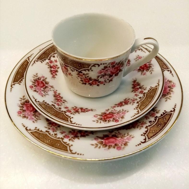 قهوه خوری وینتیج 3تکه تکنفره ژاپنی فنجان و