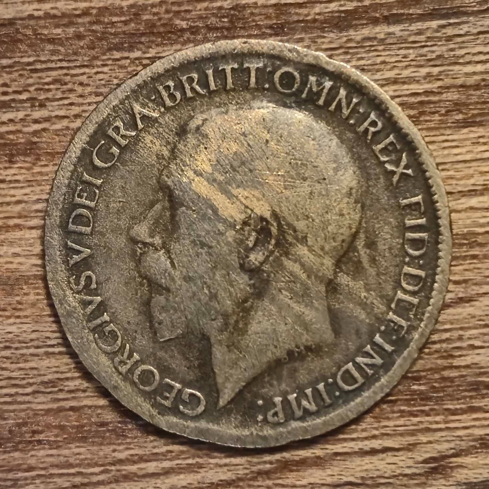 نیم پنی جرج پنجم 1919 (ضعیف)