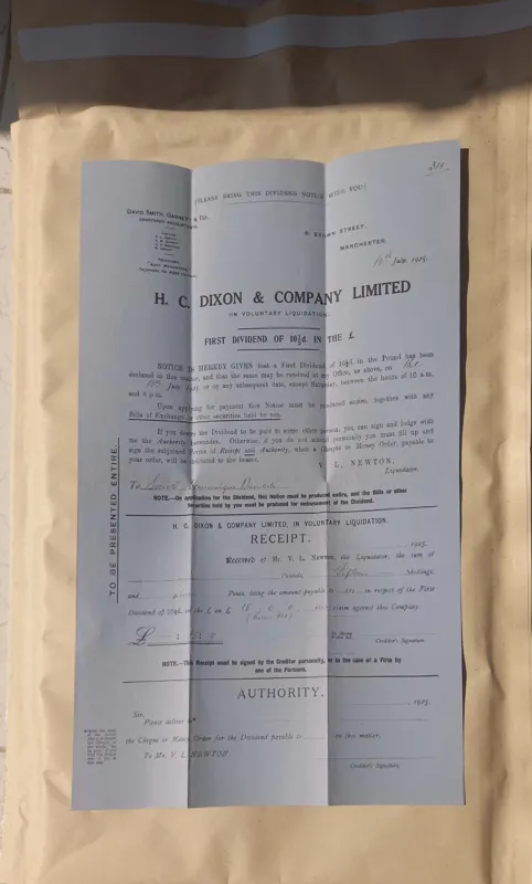 سند قدیمی مربوط به سال 1925