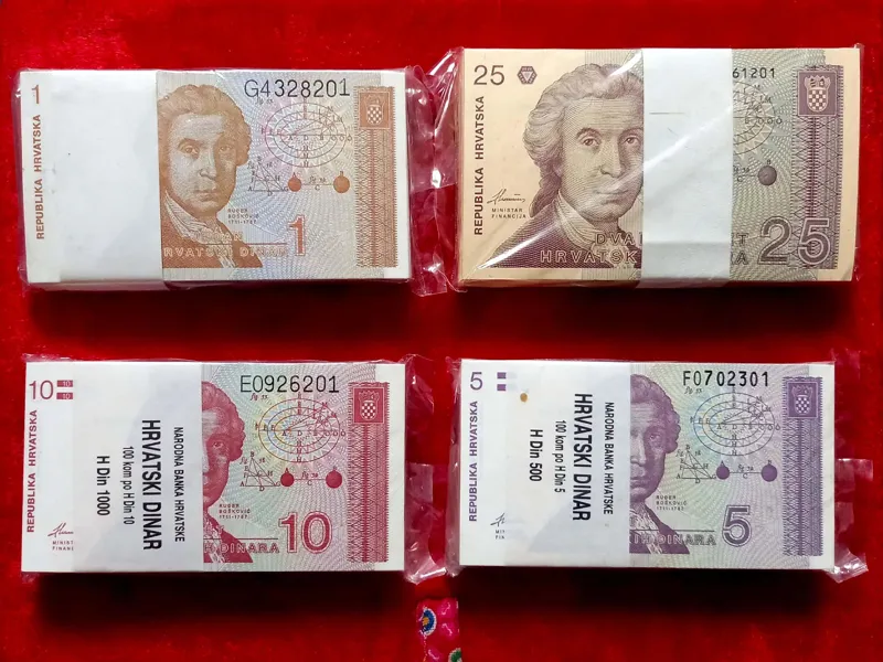 4بسته اسکناس 1تا100 کرواسی با هم
