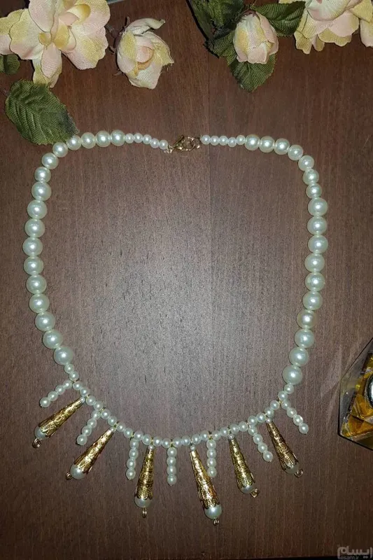 گردنبند مروارید با آویز خورشیدی