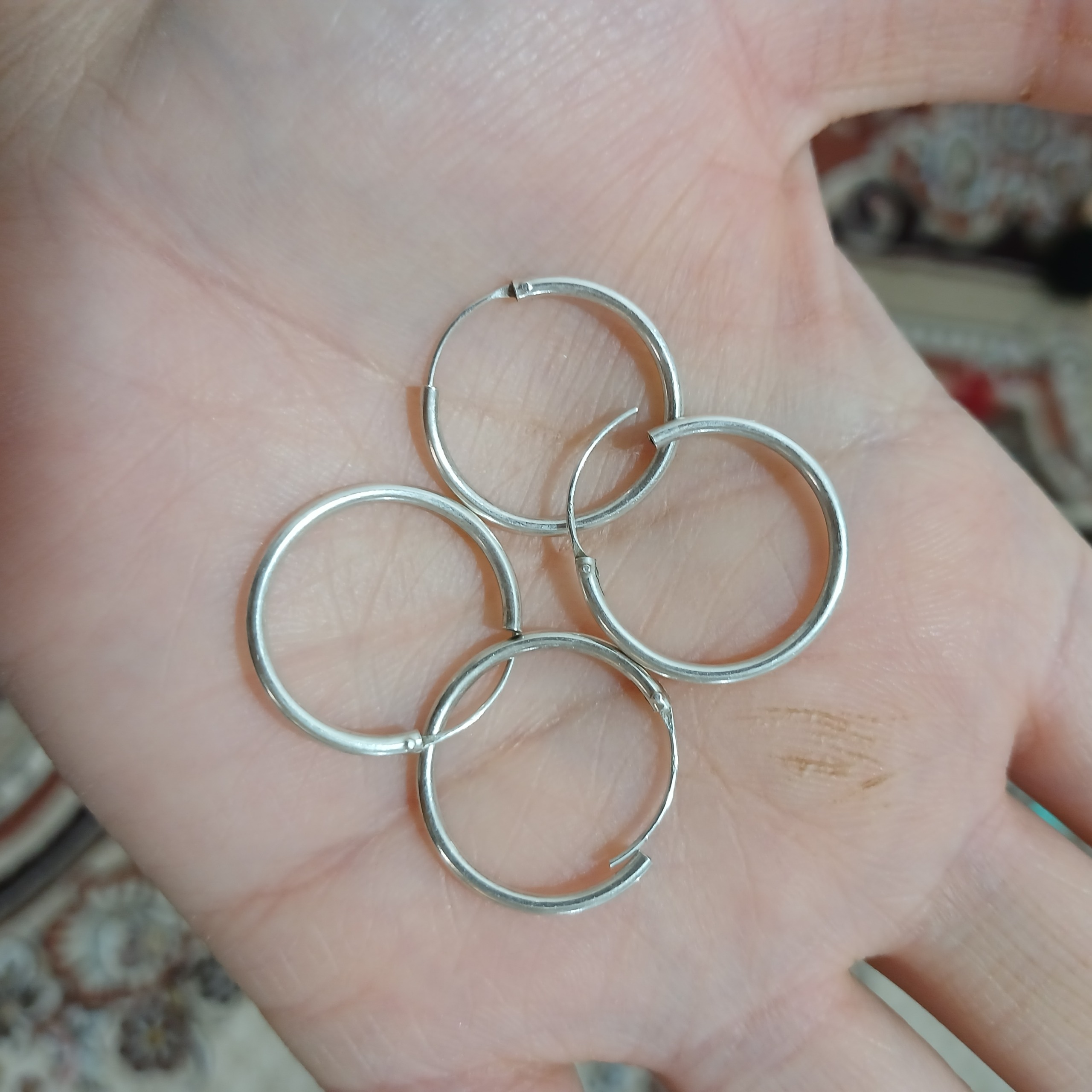 گوشواره نقره دو جفت