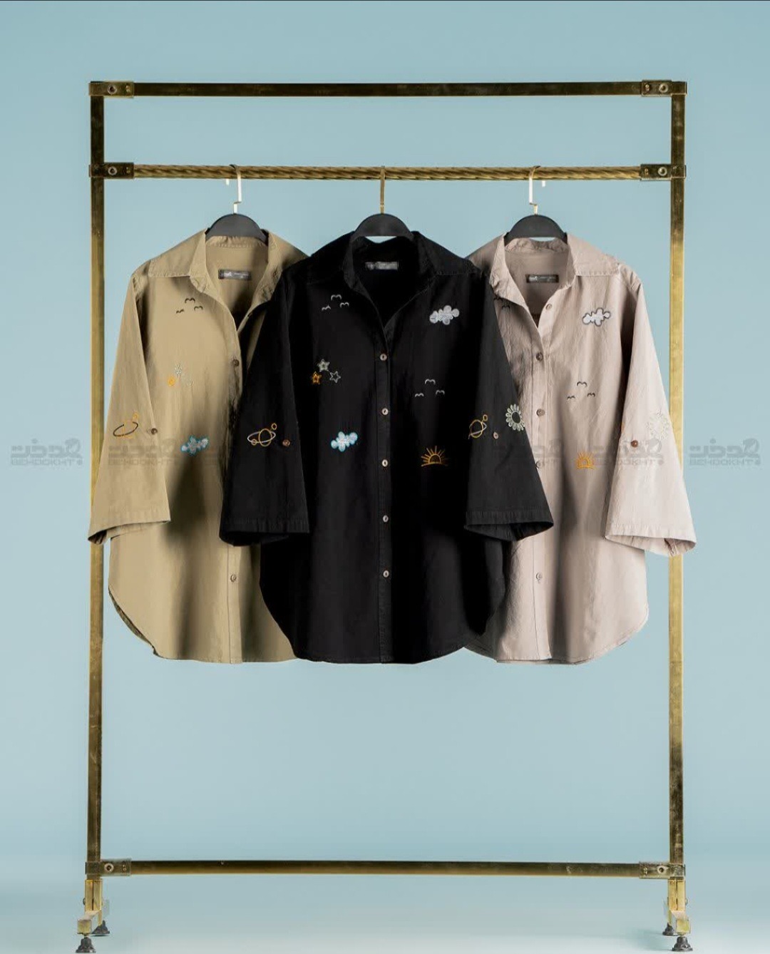 مانتو الیاف طبیعی طرح آسمان