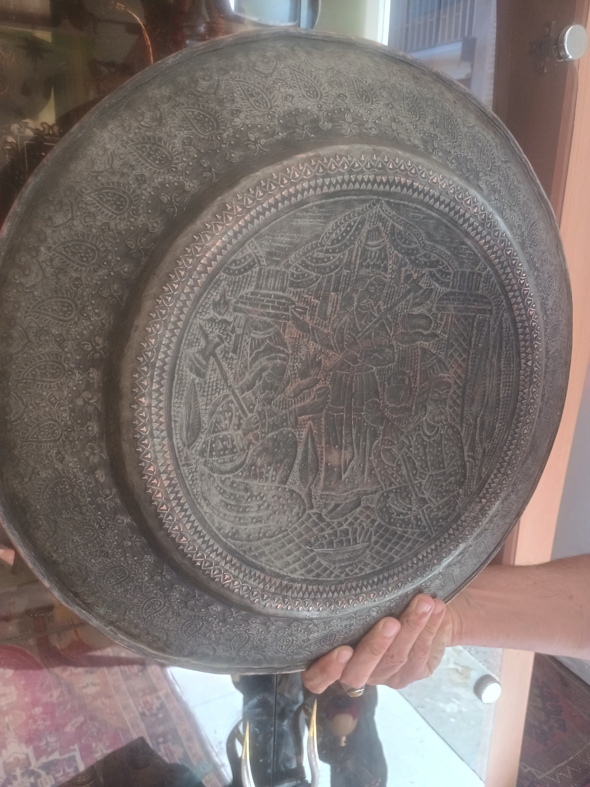 دیوار کوب مسی قلم کهنه