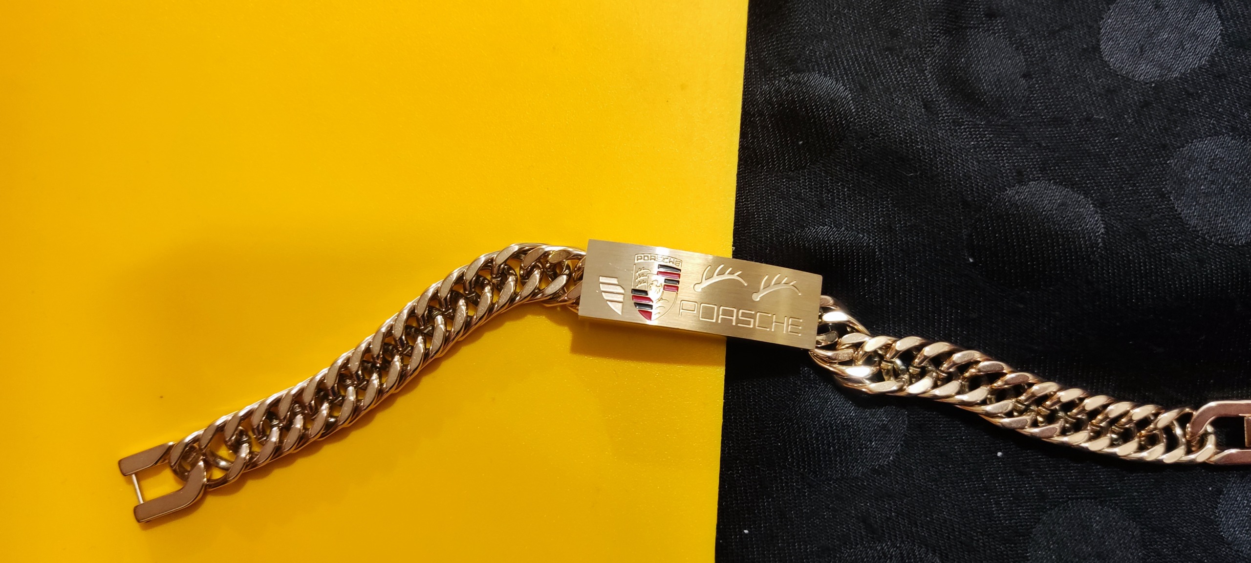 دستبند پورشه استیل پلاک دار