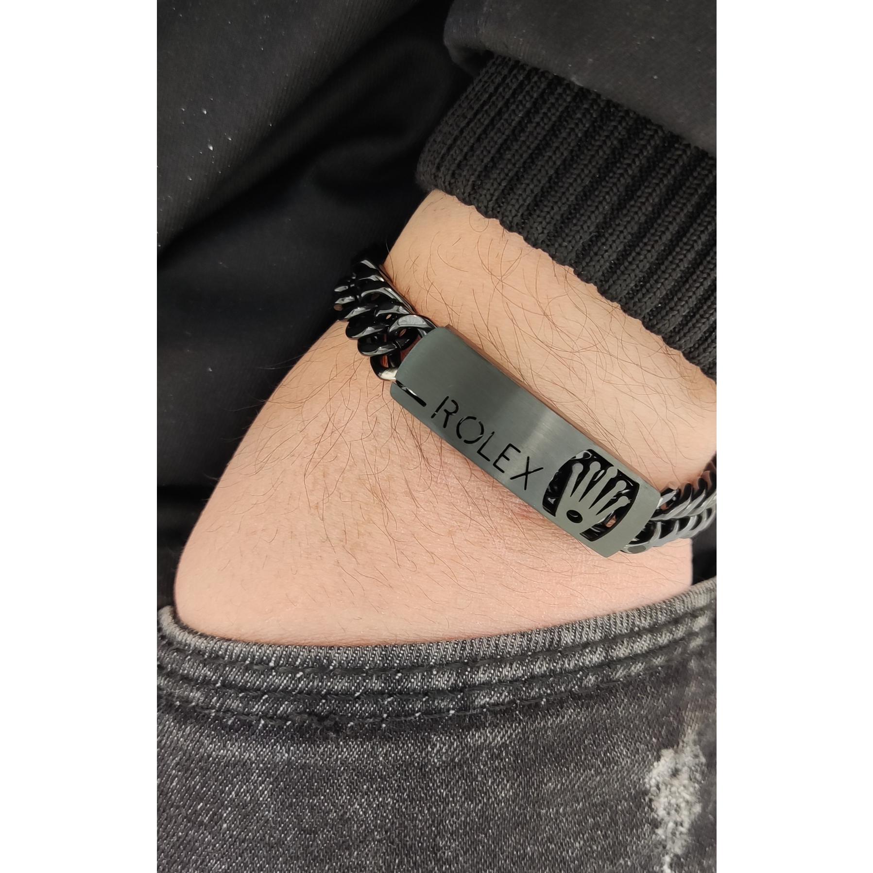 دستبند رولکس  مردانه مشکی