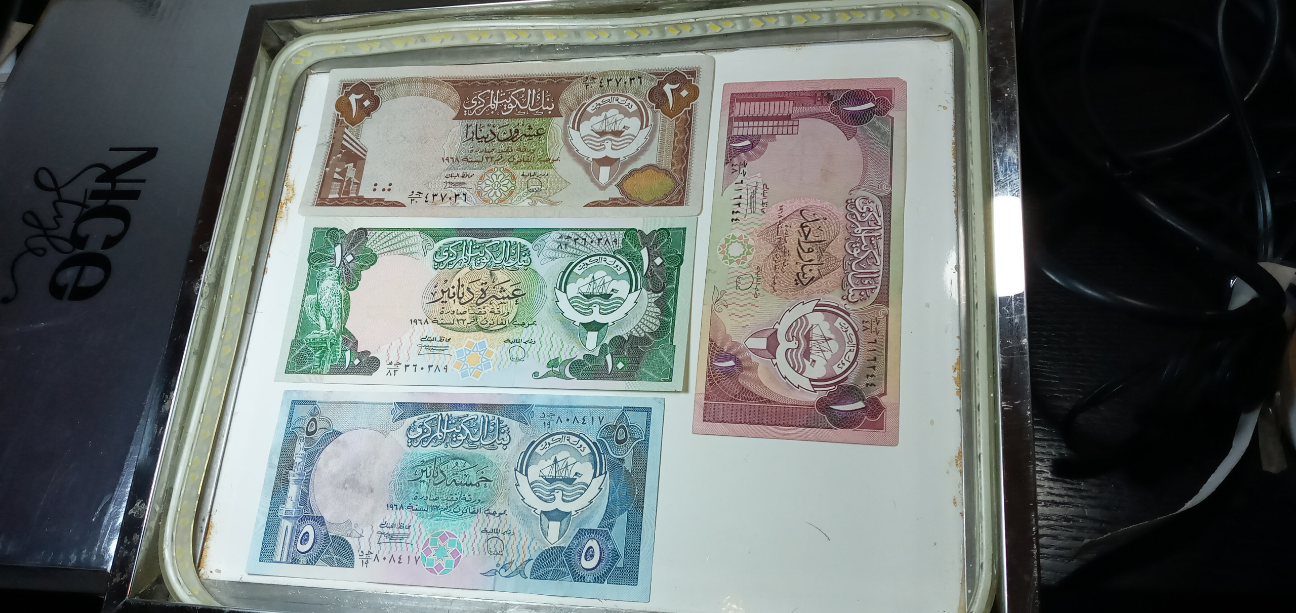 4برگ اسکناس سری رنگی  کویت کمیاب وباارزش