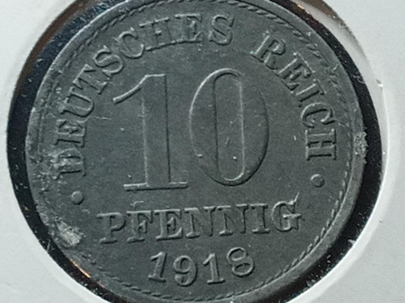 سکه 10 فینیک المان1918 رایش