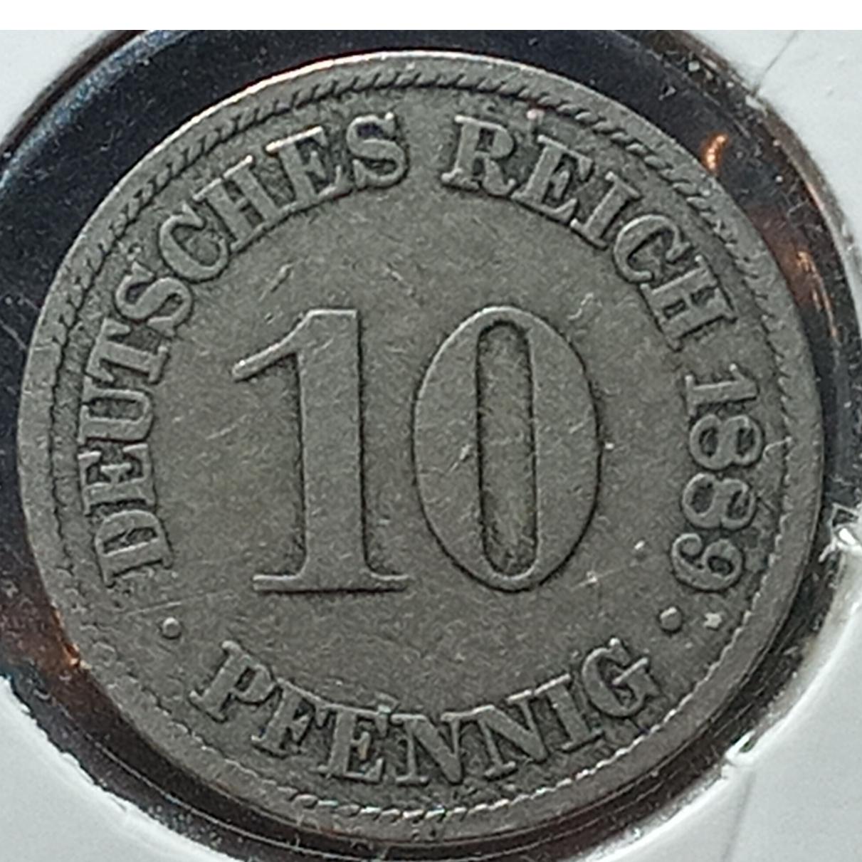 سکه. 10 فینیک المان 1889 قدمت 138 سال
