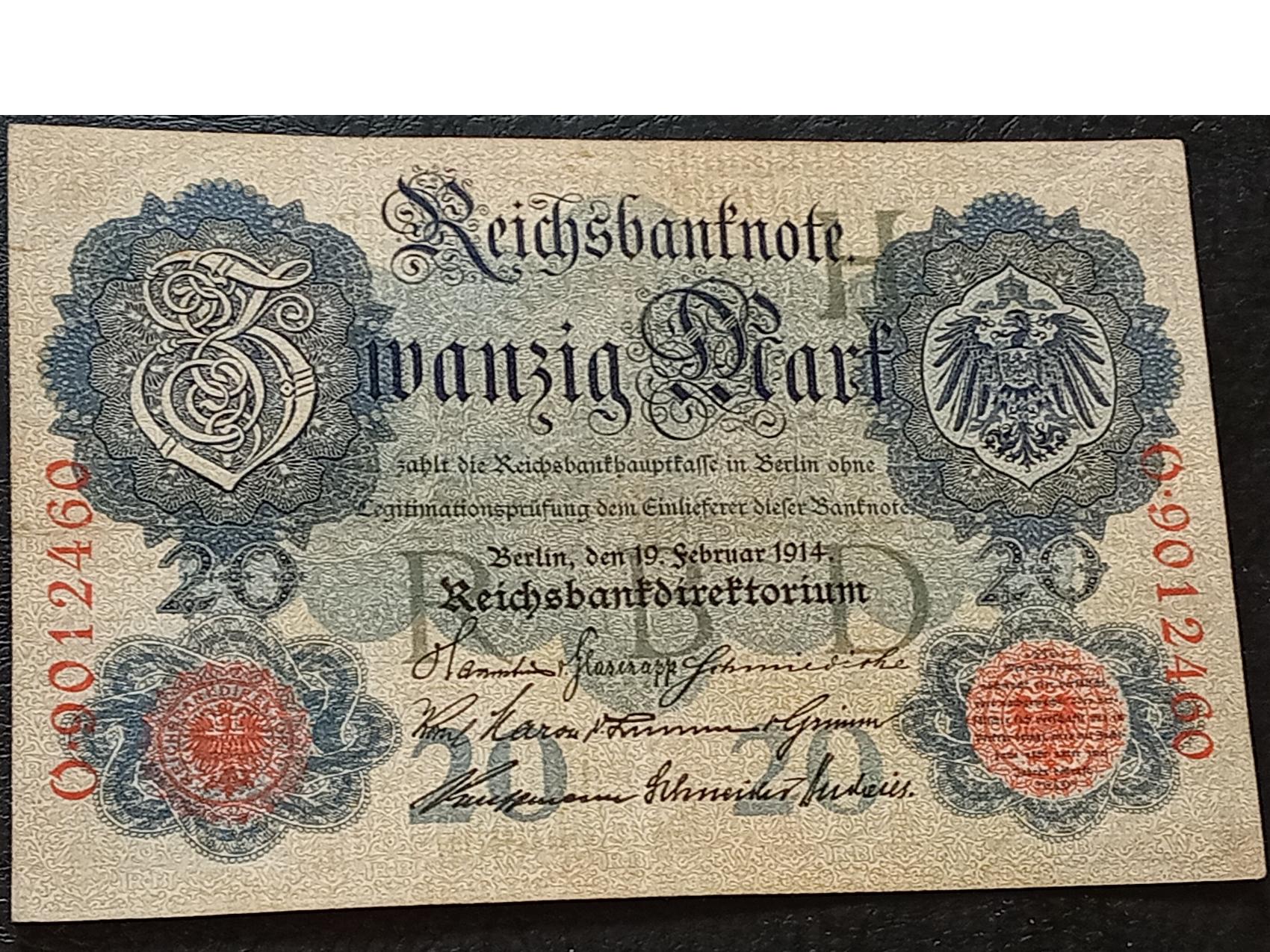 اسکناس. 20 مارک المان. 1910 کیفیت خوب