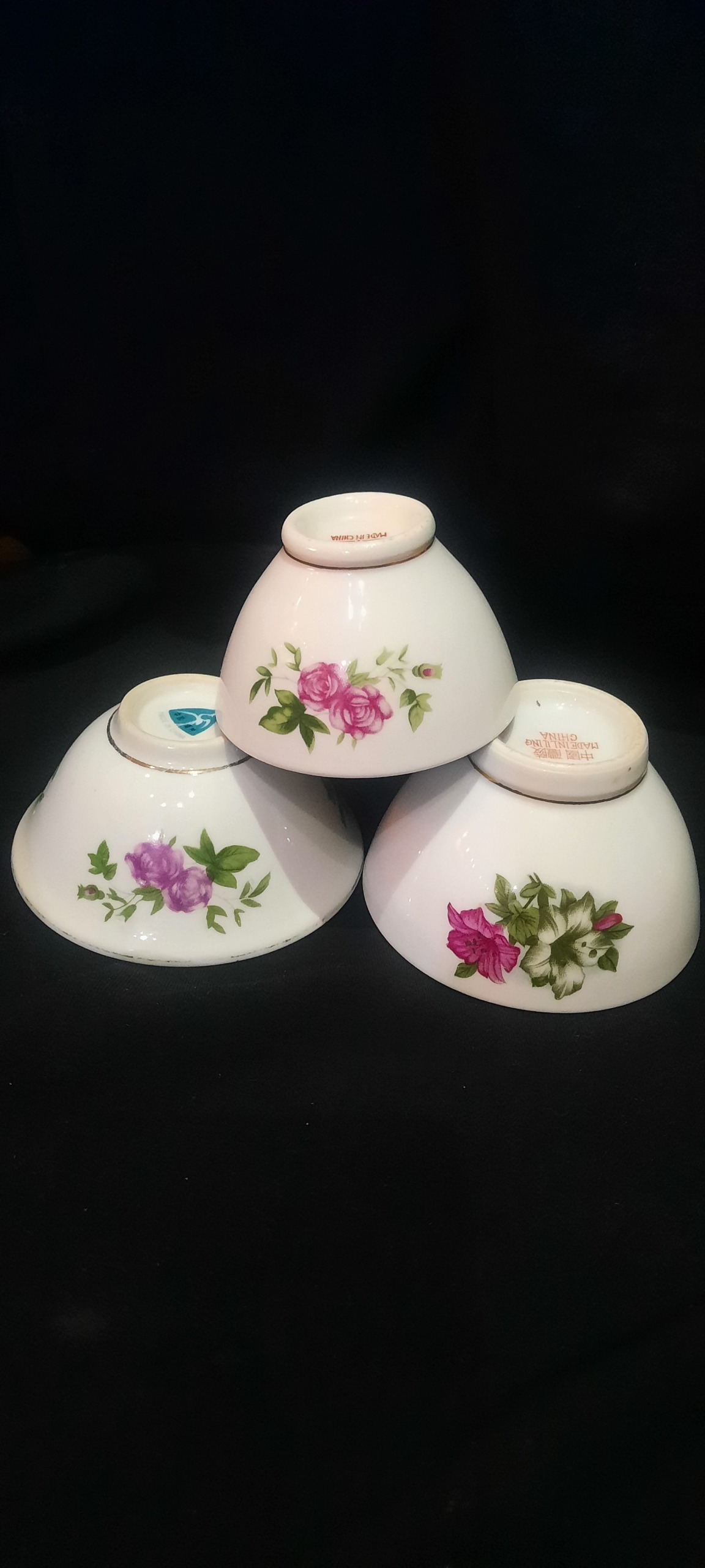 سه عدد پیاله گل سرخی توضیحات