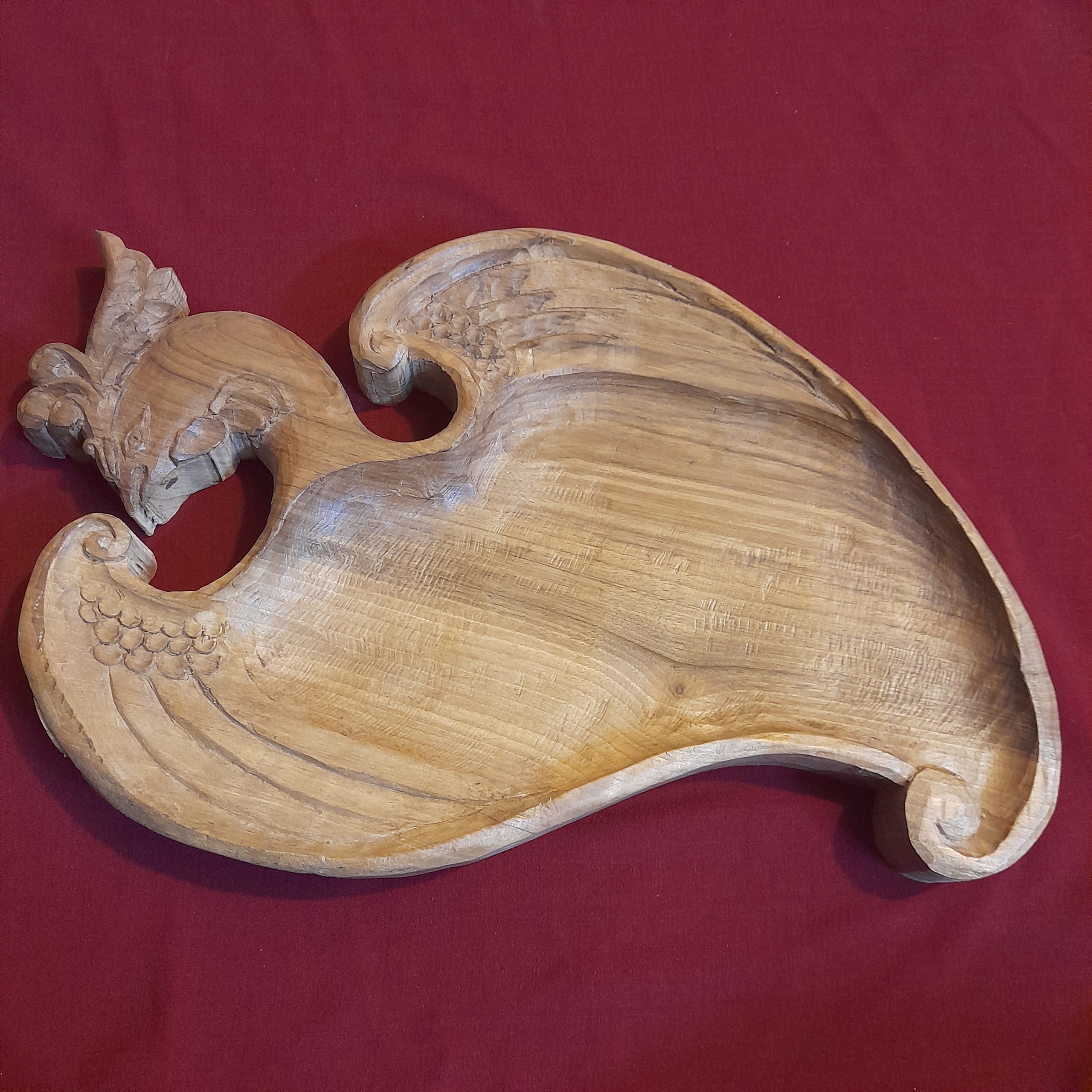 سینی چوب سرو طرح طاووس