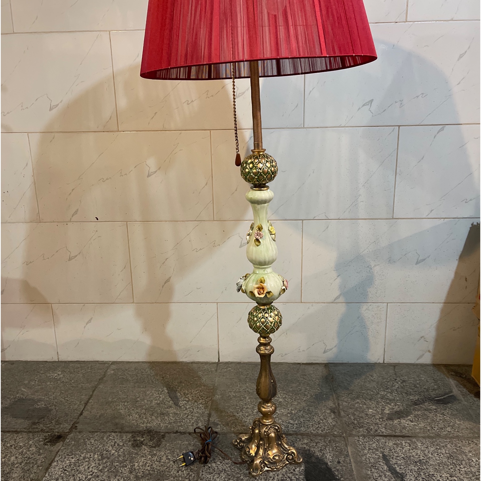 اباژور قدیمی برنزی و سرامیک ایتالیایی