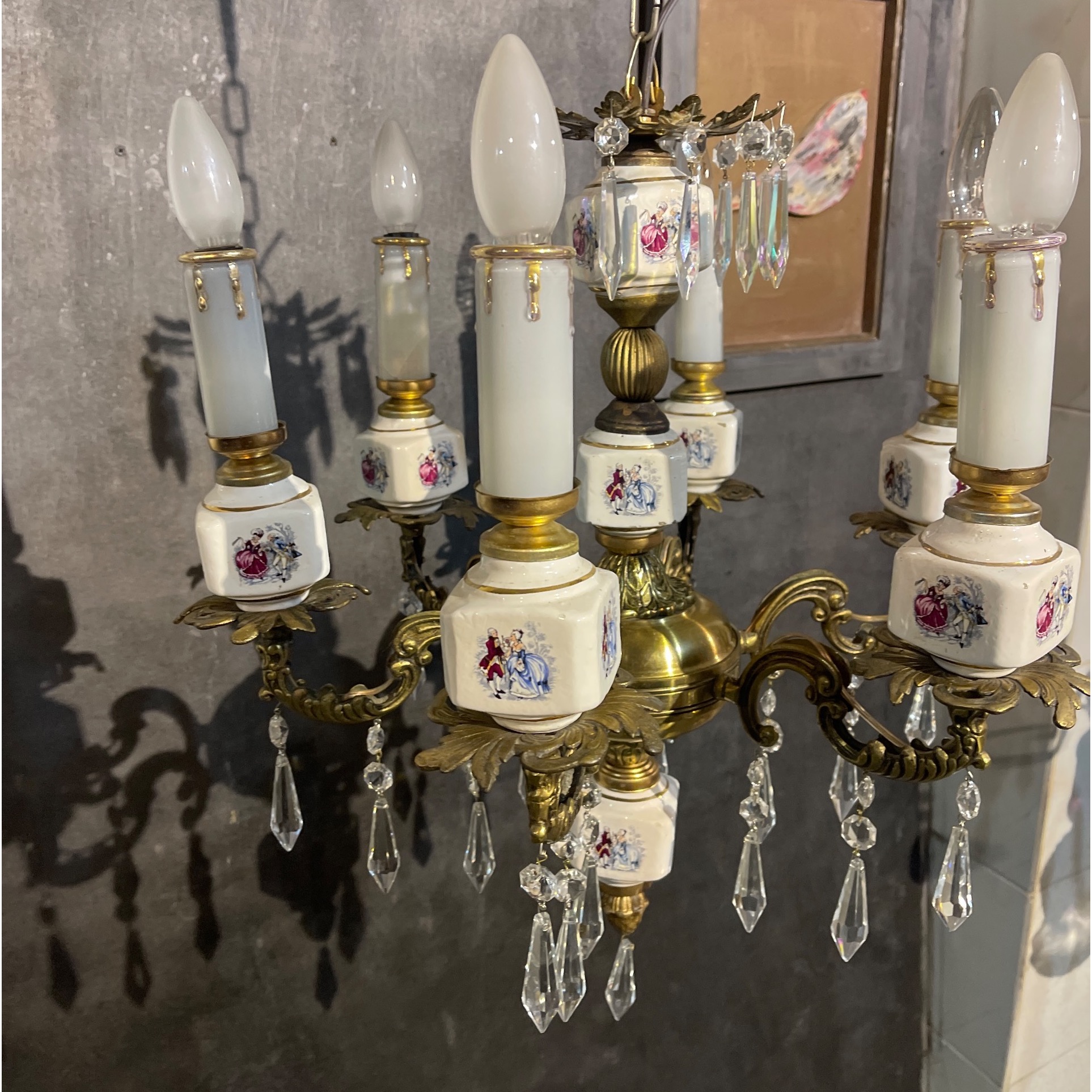 6 شاخه برنز قدیمی سنگین زیبا تر از عکس