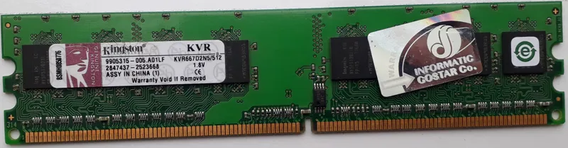 RAM DDR2 512M Kingston یک رو چیپ