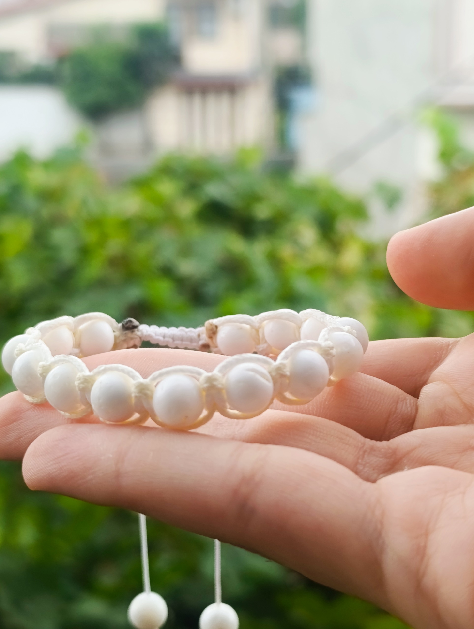 دستبند چرم با صدف طبیعی سایز 8