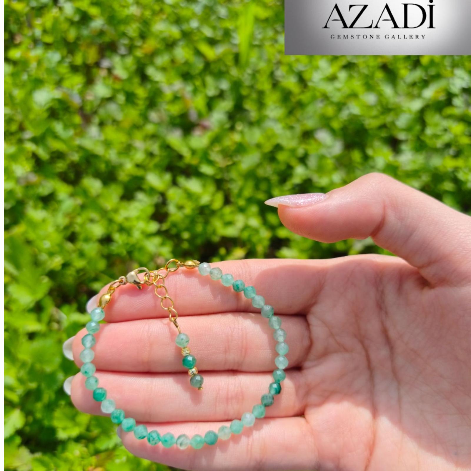 دستبند سنگ زمرد (امرالد) آفریقایی اصل